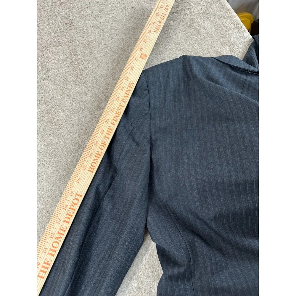 Ermenegildo Zegna Blazer Jacket Mens 52L Charcoal Grey Pinstripe 100% Wool Italy